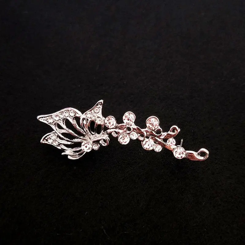 Ear Cuff Butterfly Diamond - Unique Unilateral Design-Jewearrings