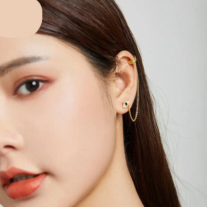 Ear Cuff Devil's Eye - Gold Plated Single Earring-Jewearrings