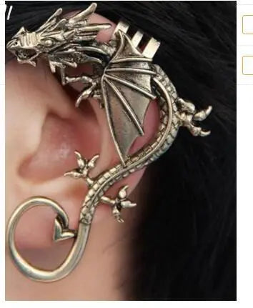 Ear Cuff Mystical Dragon Long Ear-Jewearrings