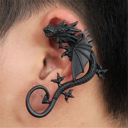 Ear Cuff Mystical Dragon Long Ear-Jewearrings