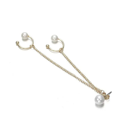 Ear Cuff Pearl Chain Ear Clip-Jewearrings