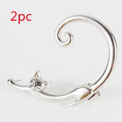 Ear Cuff Punk Style Cat Post Earring-Jewearrings