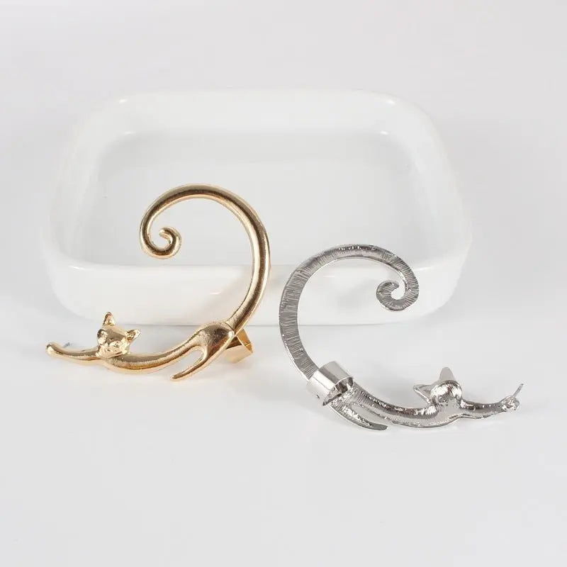 Ear Cuff Punk Style Cat Post Earring-Jewearrings