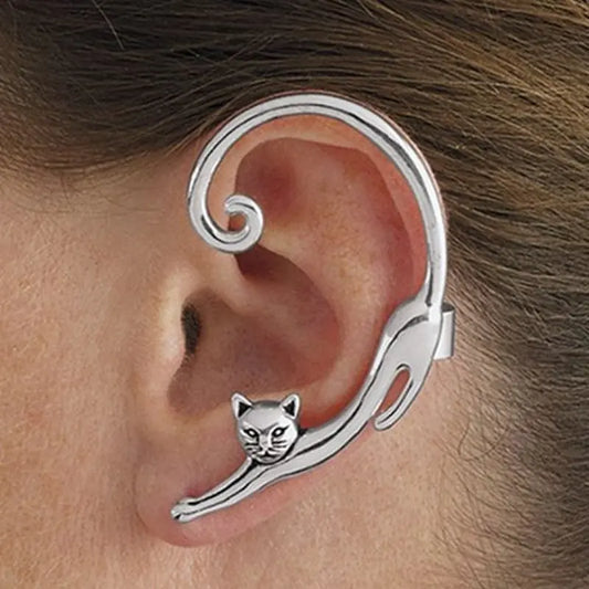 Ear Cuff Punk Style Cat Post Earring-Jewearrings