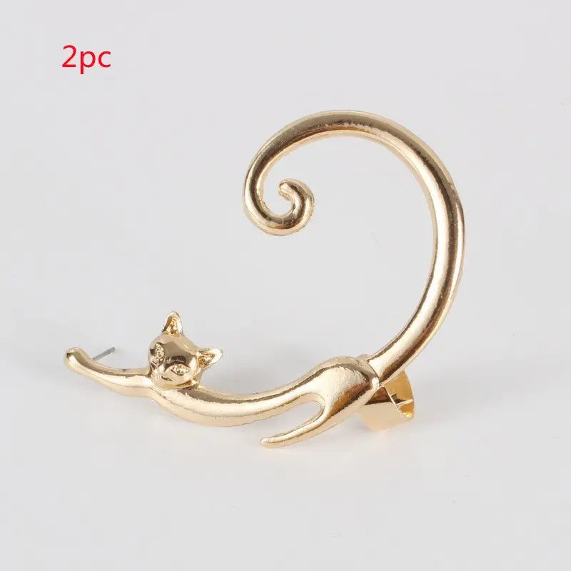 Ear Cuff Punk Style Cat Post Earring-Jewearrings