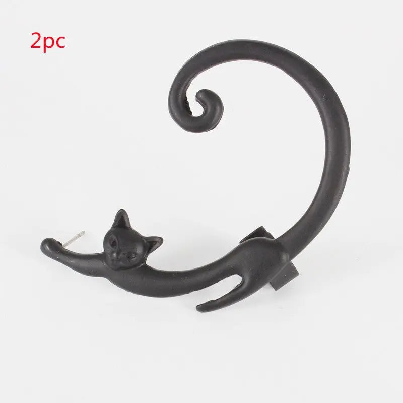 Ear Cuff Punk Style Cat Post Earring-Jewearrings