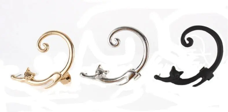 Ear Cuff Punk Style Cat Post Earring-Jewearrings