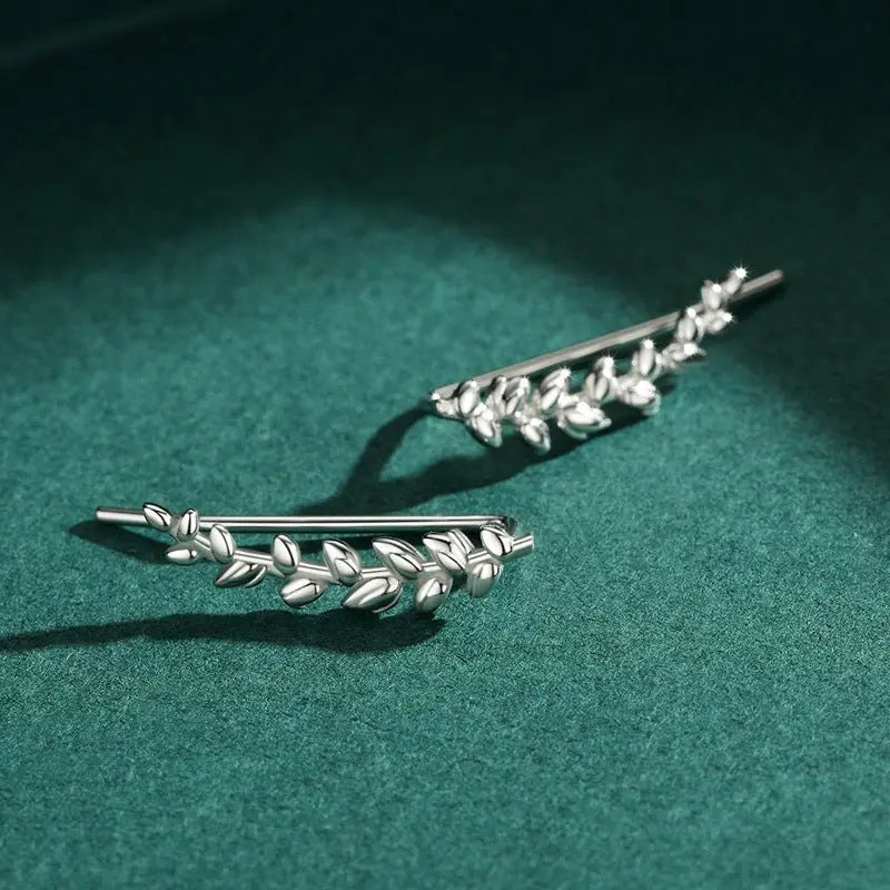 Ear Cuff Sterling Silver Leaf-Jewearrings