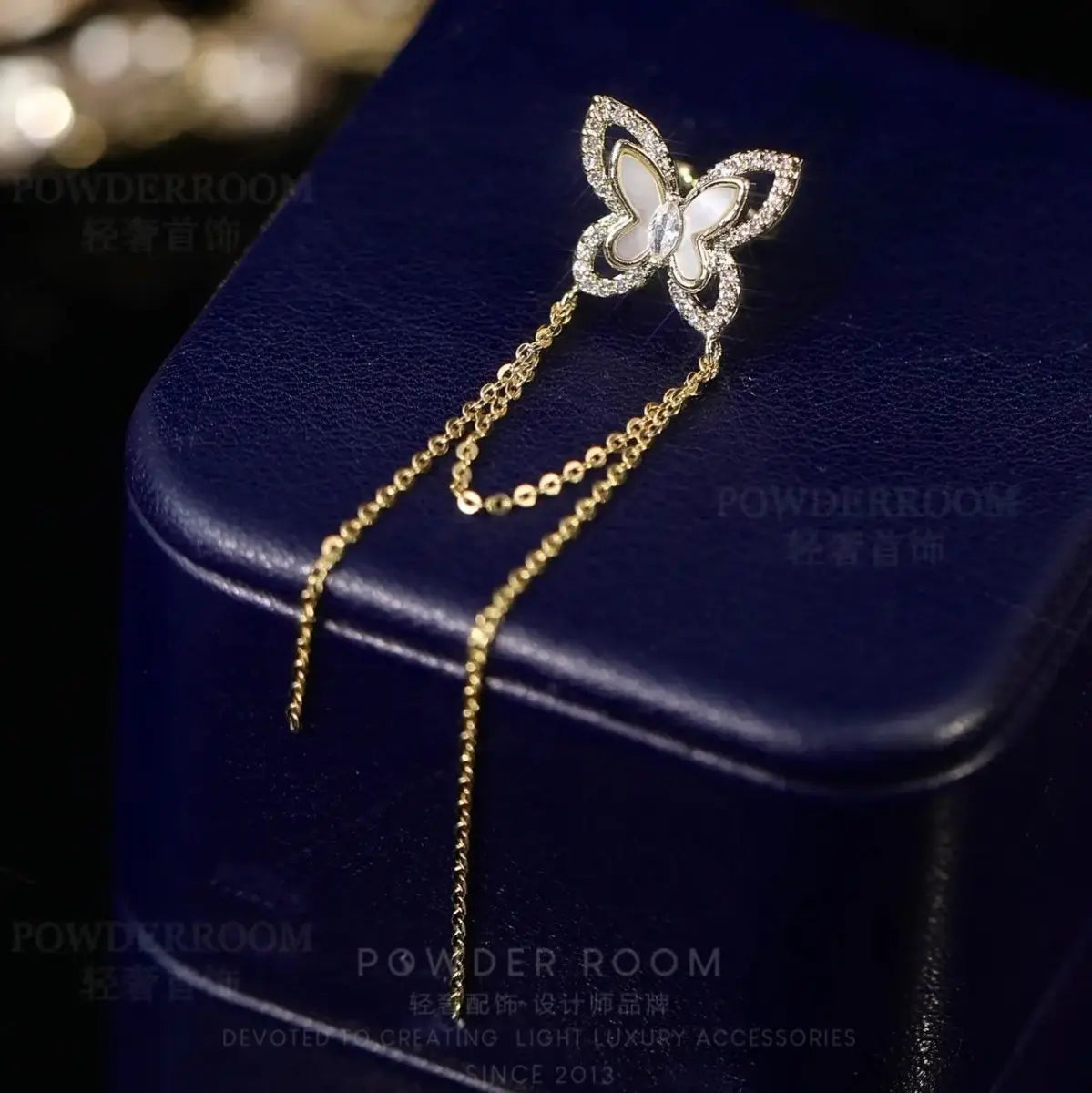 Ear Cuff Wearable Chain Shell Butterfly-Jewearrings