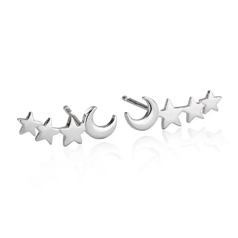 Ear Studs Star And Moon Ear Cuff-Jewearrings