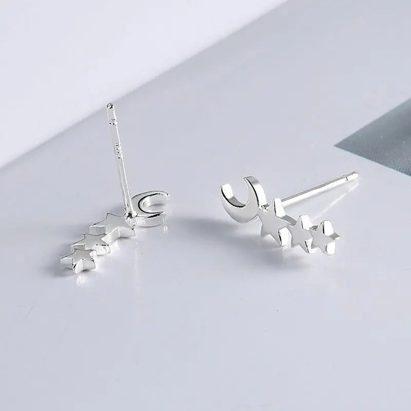 Ear Studs Star And Moon Ear Cuff-Jewearrings