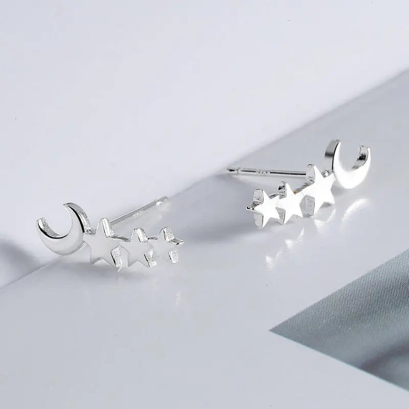 Ear Studs Star And Moon Ear Cuff-Jewearrings