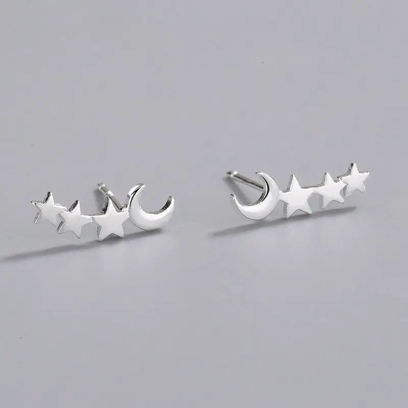 Ear Studs Star And Moon Ear Cuff-Jewearrings