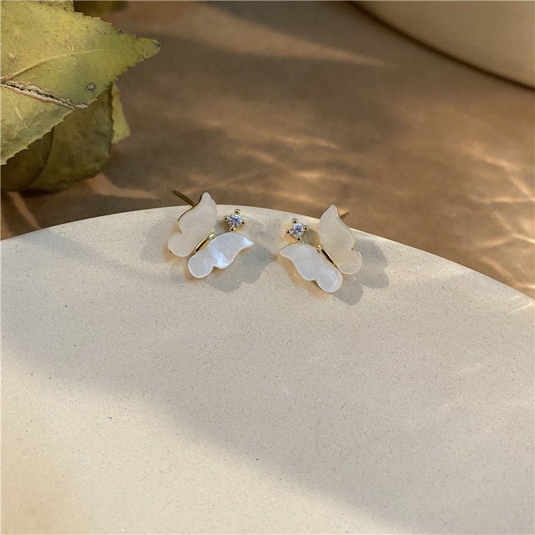 Early Spring New Shell Butterfly Earrings Are Exquisite And Small-Jewearrings