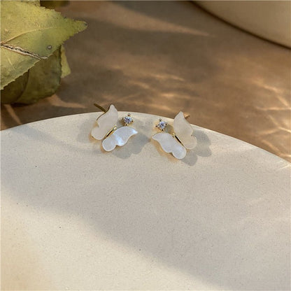 Early Spring New Shell Butterfly Earrings Are Exquisite And Small-Jewearrings