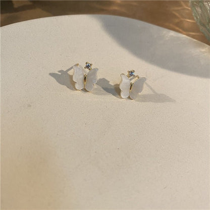 Early Spring New Shell Butterfly Earrings Are Exquisite And Small-Jewearrings