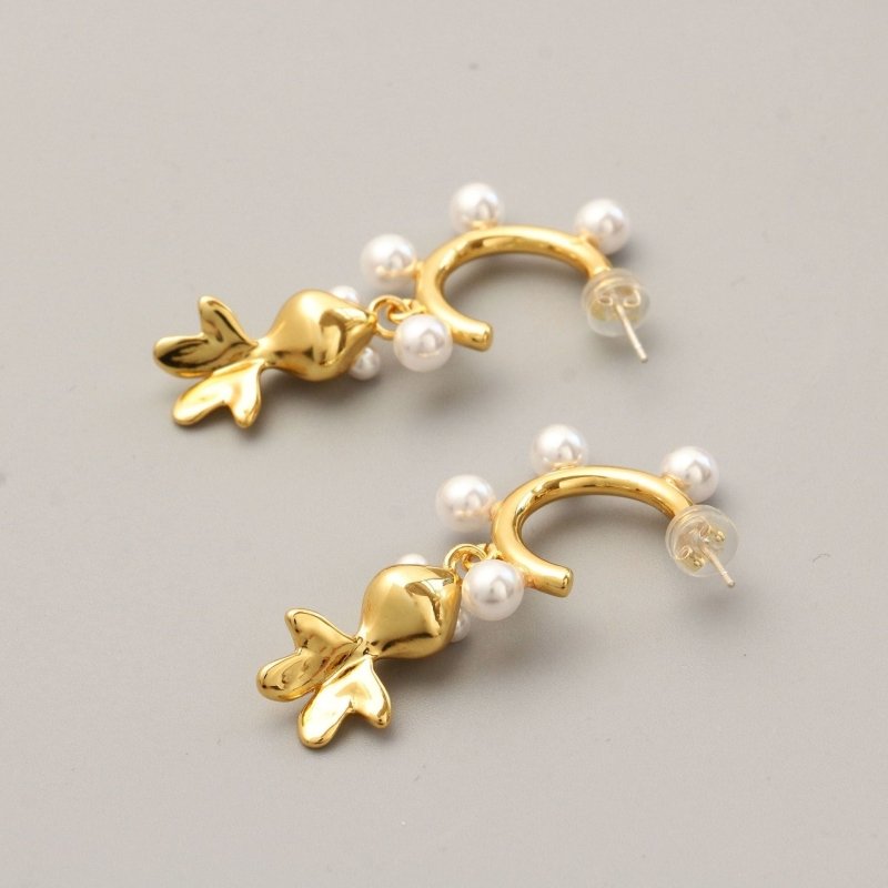 Earrings 925 Tremella Needle Goldfish Pearl Shape-Jewearrings