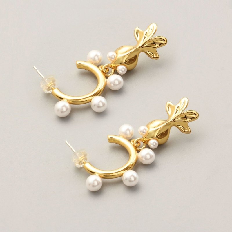 Earrings 925 Tremella Needle Goldfish Pearl Shape-Jewearrings