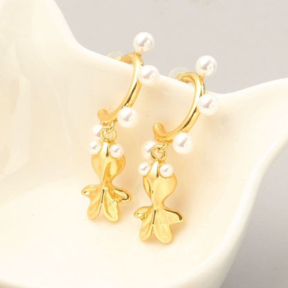 Earrings 925 Tremella Needle Goldfish Pearl Shape-Jewearrings