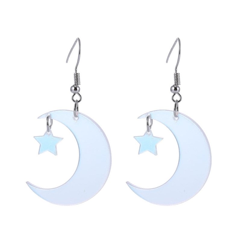 Earrings Acrylic Colorful Transparent Symphony Stars Moon Earrings-Jewearrings