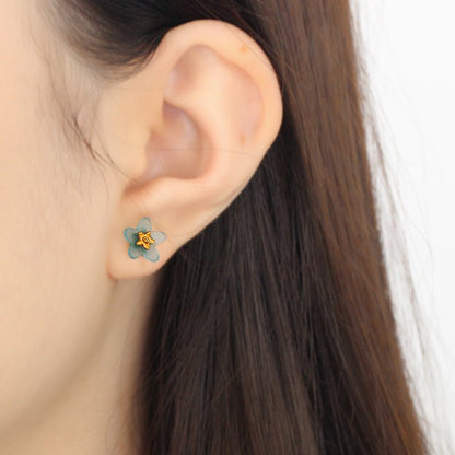 Earrings Blue Flower Women's Accessories-Jewearrings