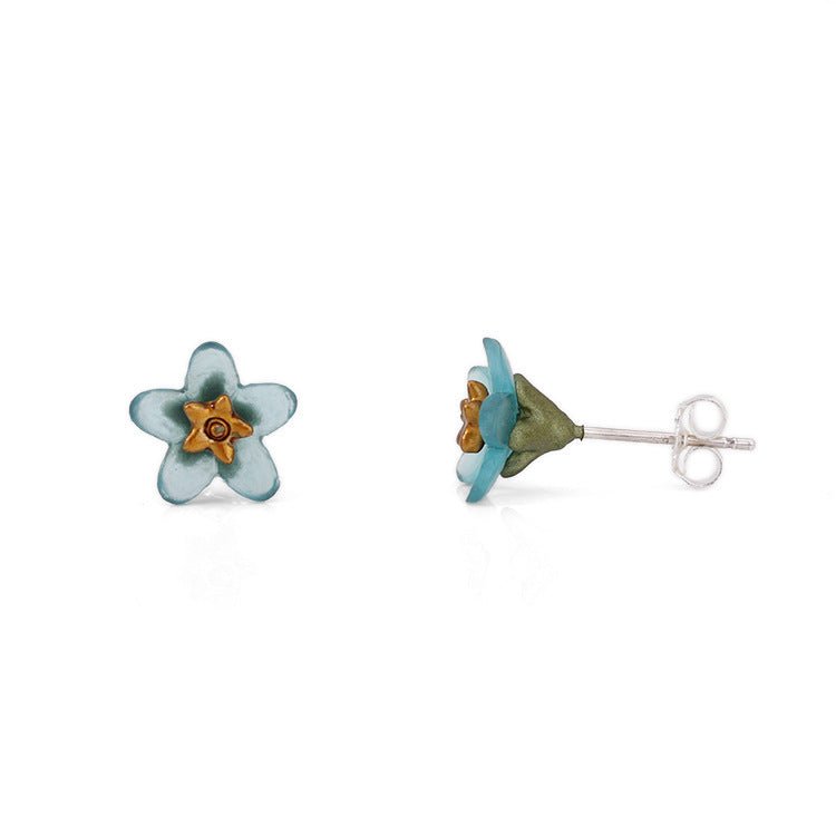 Earrings Blue Flower Women's Accessories-Jewearrings