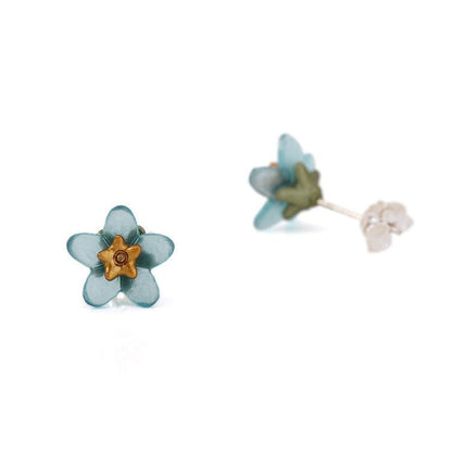 Earrings Blue Flower Women's Accessories-Jewearrings