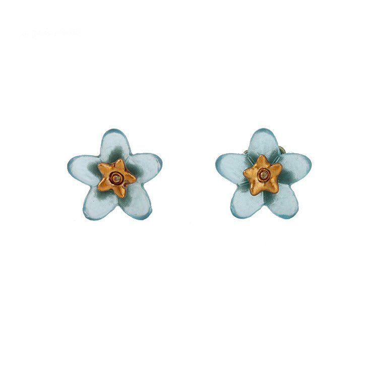 Earrings Blue Flower Women's Accessories-Jewearrings