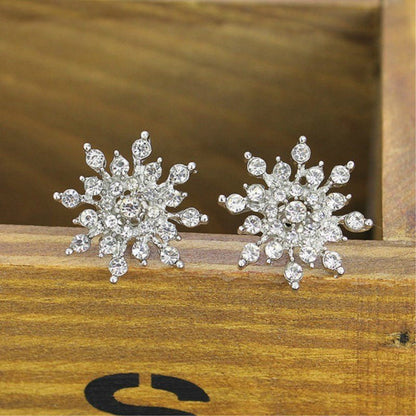 Earrings Fashion Simple Diamond Snowflake Stud-Jewearrings