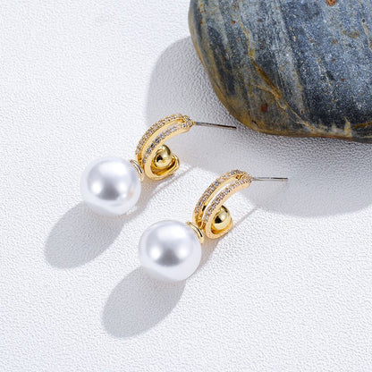 Earrings Frosted Shell Beads Solid Color-Jewearrings