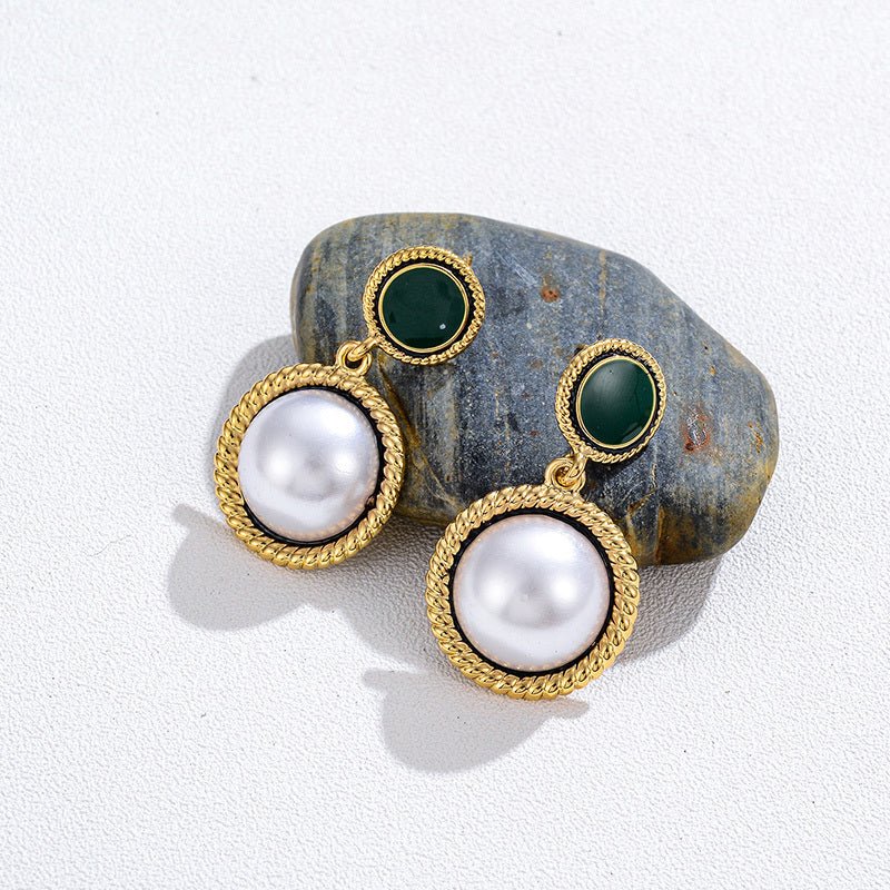 Earrings Frosted Shell Beads Solid Color-Jewearrings