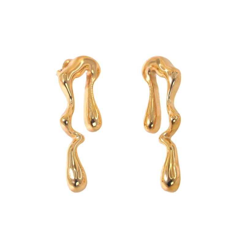 Earrings Geometric Stainless Steel 14K Gold Ear-ring Clip Fashion Personality-Jewearrings