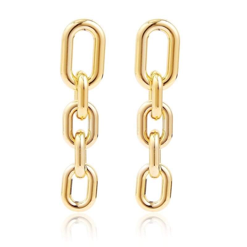 Earrings Gold CCB Long Chain-shaped Ins Fashion Exaggerated Earrings-Jewearrings