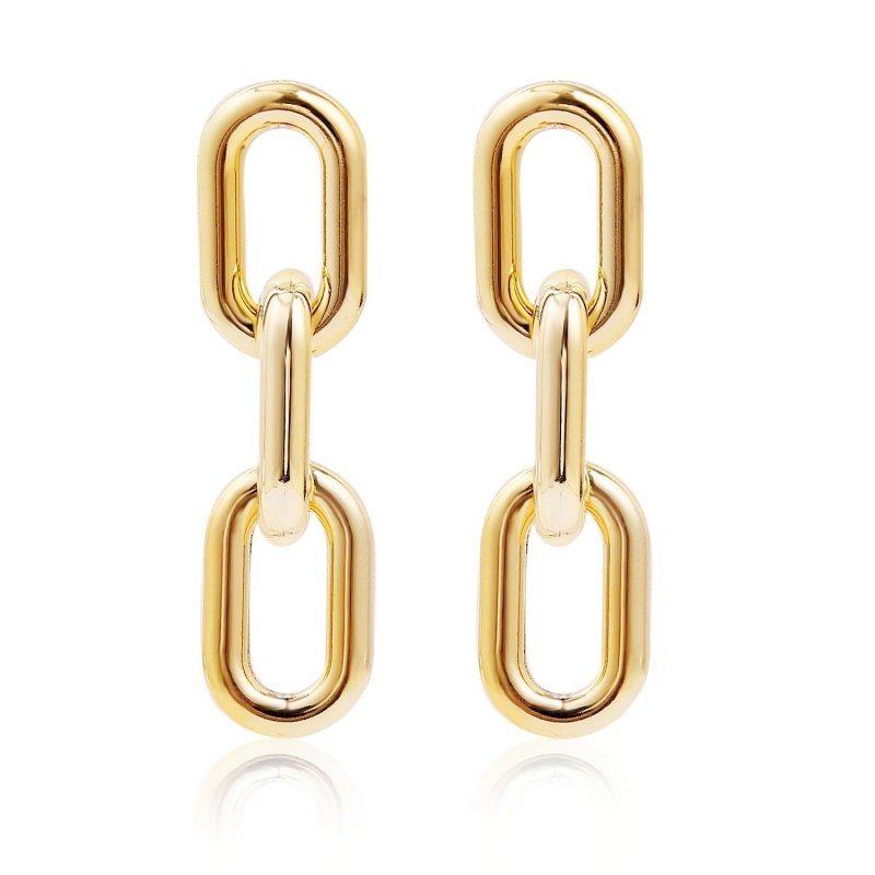 Earrings Gold CCB Long Chain-shaped Ins Fashion Exaggerated Earrings-Jewearrings