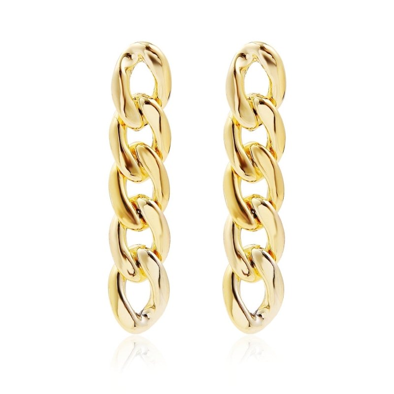 Earrings Gold CCB Long Chain-shaped Ins Fashion Exaggerated Earrings-Jewearrings