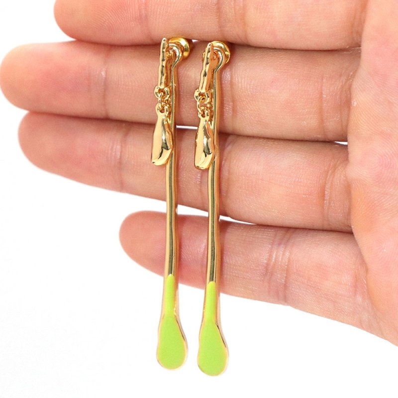 Earrings Ins Style Metal Copper Gold-plated Enamel Earrings-Jewearrings