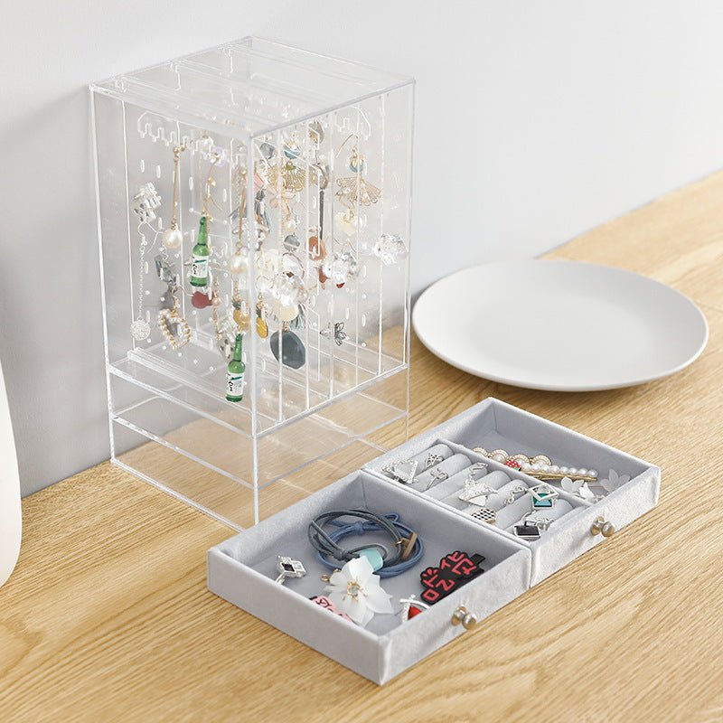 Earrings Organizer Jewelry Necklace Box Acrylic-Jewearrings