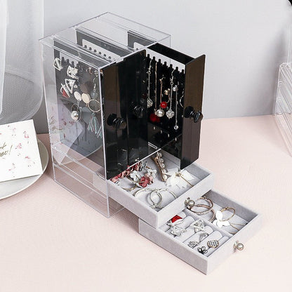 Earrings Organizer Jewelry Necklace Box Acrylic-Jewearrings