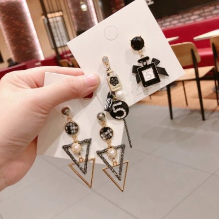 East Gate Bowknot Pearl Digital Circle Gold Fashion Personality Exaggeration Net Red Earrings Girl-Jewearrings