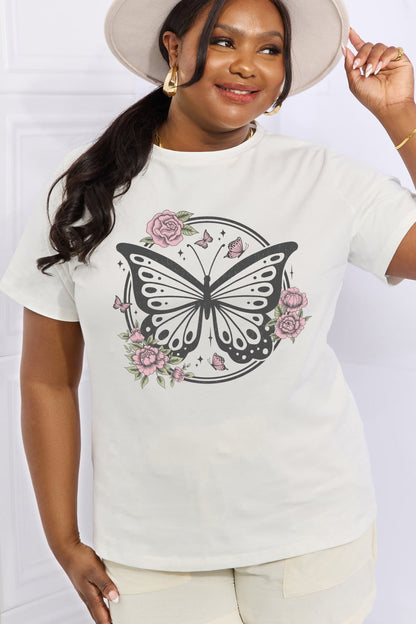 Simply Love Simply Love Full Size Butterfly Graphic Cotton Tee-Jewearrings