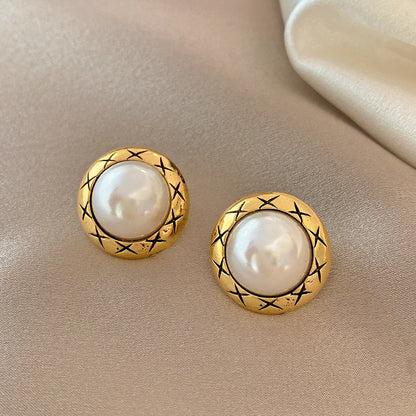 S925 Silver Needle Design Sense French Pearl Earrings Women-Jewearrings