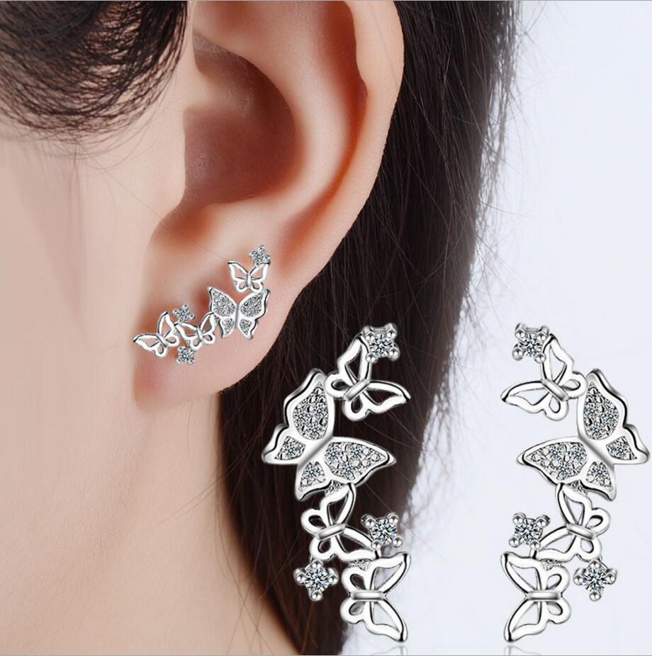 Jewelry Hot Sale Korean Bow Tie Zircon Earrings For Women Pendientes-Jewearrings