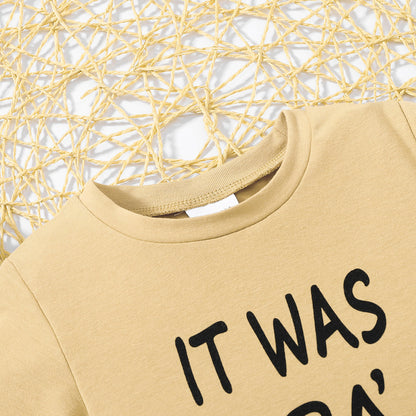 Kids IT WAS PAPA'S IDEA Graphic Tee and Shorts Set-Jewearrings