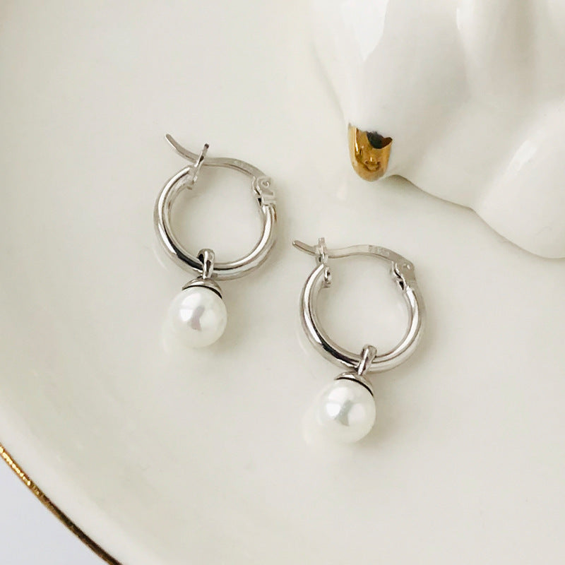 Women's Light Luxury Retro Sterling Silver Circle Earrings-Jewearrings