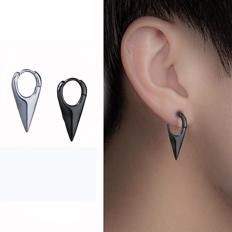 925 Sterling Silver Solid Earrings Argent Pur Shark Tooth Ear Clip-Jewearrings