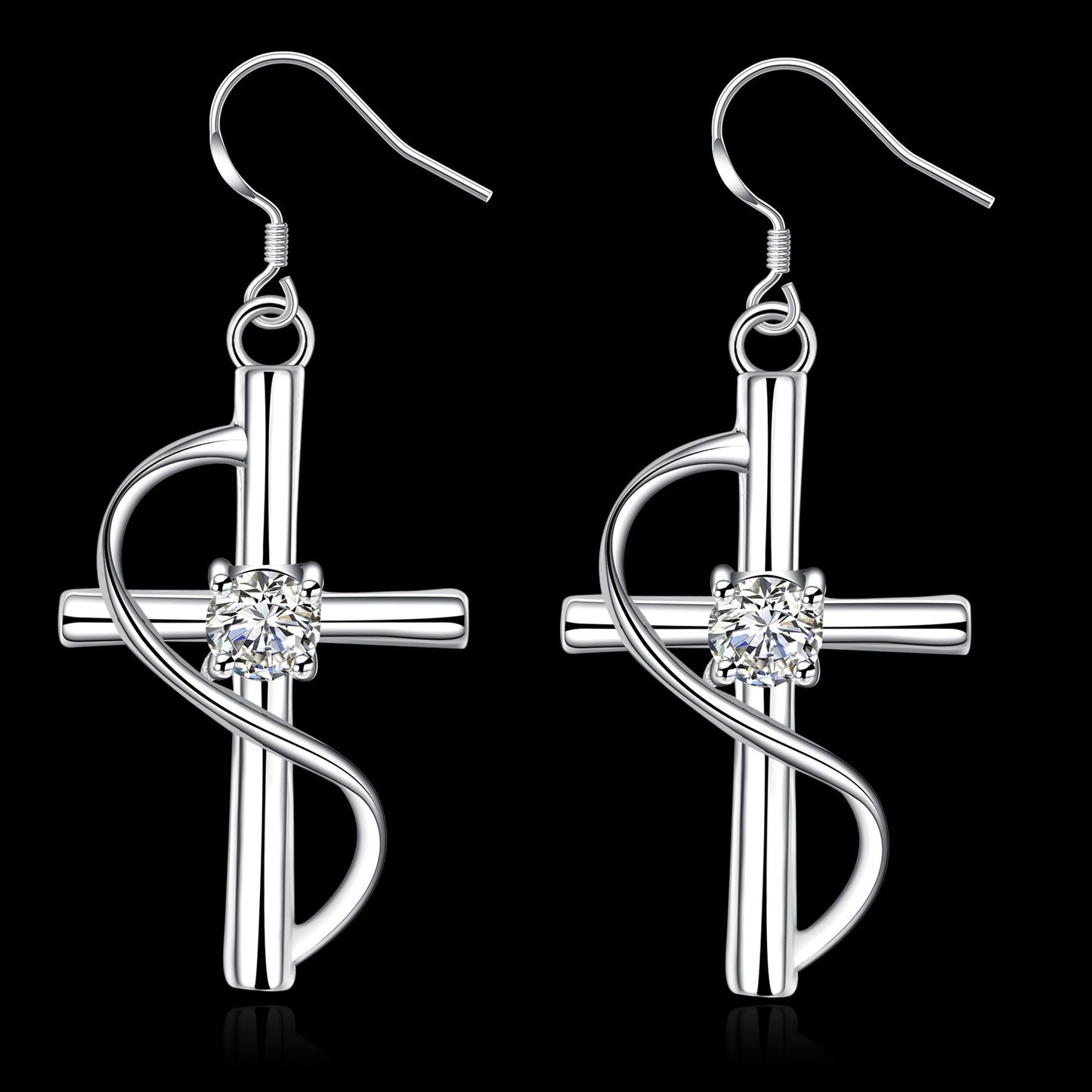 New Cross-border Popular Elongated Cross Earrings-Jewearrings