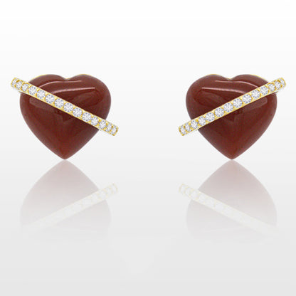 Silver Simple Little Heart Arrow To Heart Stud Earrings-Jewearrings