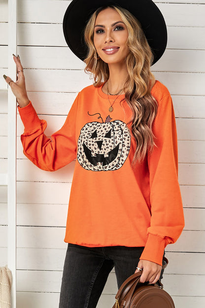 Leopard Jack-O-Lantern Sweatshirt-Jewearrings