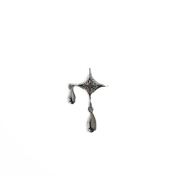 Silver Needle Star River Evening Stud Earrings Women's Three-dimensional Water Drop-Jewearrings