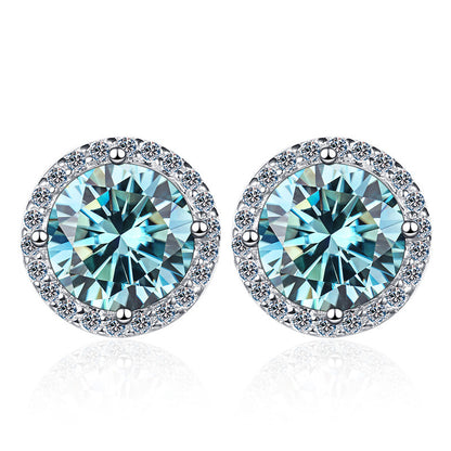 925 Sterling Silver Stud Earrings 1 Karat Moissanite-Jewearrings